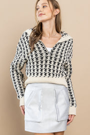 Sherpa Half Zip Up Crop Sweater I ABNS0625 I SHIP 10/03/24