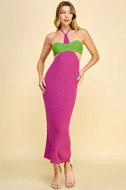 Cutout Halter Neck Sweater Dress / S#ABNS0636