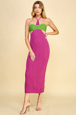 Load image into Gallery viewer, Cutout Halter Neck Sweater Dress / S#ABNS0636
