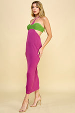 Load image into Gallery viewer, Cutout Halter Neck Sweater Dress / S#ABNS0636
