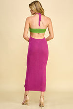 Load image into Gallery viewer, Cutout Halter Neck Sweater Dress / S#ABNS0636
