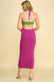 Cutout Halter Neck Sweater Dress / S#ABNS0636
