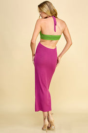 Cutout Halter Neck Sweater Dress / S#ABNS0636