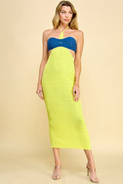 Cutout Halter Neck Sweater Dress / S#ABNS0636