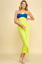 Cutout Halter Neck Sweater Dress / S#ABNS0636