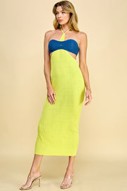 Cutout Halter Neck Sweater Dress / S#ABNS0636