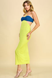 Cutout Halter Neck Sweater Dress / S#ABNS0636