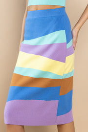 Stripe Jacquard Pencil Skirt / S#ABNS0641