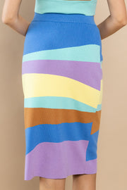 Stripe Jacquard Pencil Skirt / S#ABNS0641