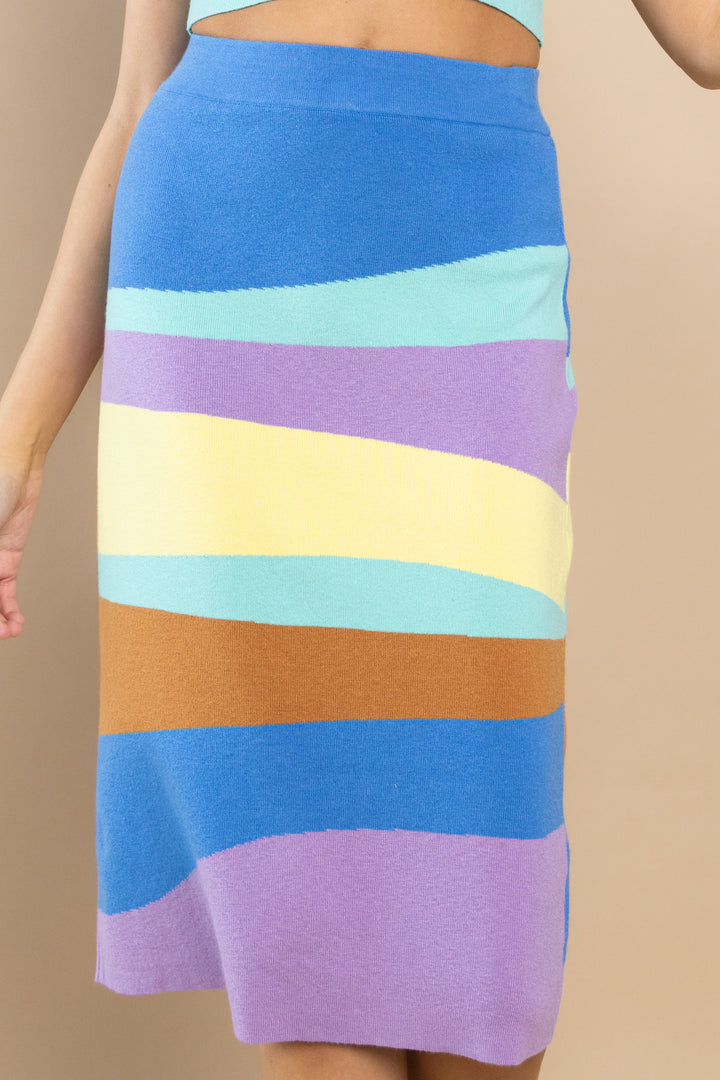 Stripe Jacquard Pencil Skirt / S#ABNS0641