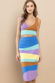 Stripe Jacquard Pencil Skirt / S#ABNS0641