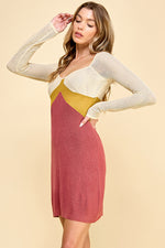 Load image into Gallery viewer, Color Block Long Sleeve Mini Dress I ABNS0658 I SHIP 09/25/24
