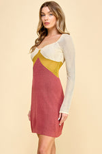 Load image into Gallery viewer, Color Block Long Sleeve Mini Dress I ABNS0658 I SHIP 09/25/24
