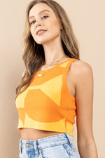 Load image into Gallery viewer, Abstract Cropped Knit Top / S#ABNS0659
