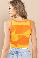 Load image into Gallery viewer, Abstract Cropped Knit Top / S#ABNS0659
