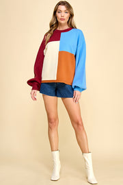 Color Block Sweater I ABNS0663 I SHIP 10/03/24