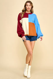 Color Block Sweater I ABNS0663 I SHIP 10/03/24
