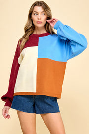 Color Block Sweater I ABNS0663 I SHIP 10/03/24