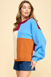 Color Block Sweater I ABNS0663 I SHIP 10/03/24