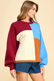 Color Block Sweater I ABNS0663 I SHIP 10/03/24
