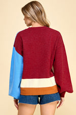 Load image into Gallery viewer, Color Block Sweater I ABNS0663 I SHIP 10/03/24
