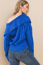 Load image into Gallery viewer, Cable Knit Collared Crop Sweatshirt I ABNS0677 I SHIP 10/03/24

