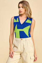 Color Block Knit Bodysuit I ABNT0603