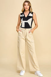 Color Block Knit Bodysuit I ABNT0603