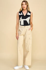 Color Block Knit Bodysuit I ABNT0603