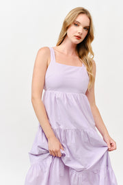 Cotton Poplin Tiered Midi  Dress |  ABSD7530