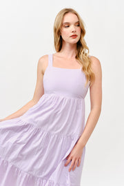 Cotton Poplin Tiered Midi  Dress |  ABSD7530