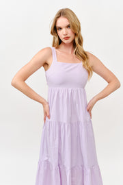 Cotton Poplin Tiered Midi  Dress |  ABSD7530