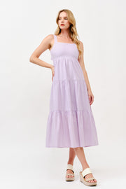 Cotton Poplin Tiered Midi  Dress |  ABSD7530