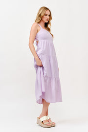 Cotton Poplin Tiered Midi  Dress |  ABSD7530