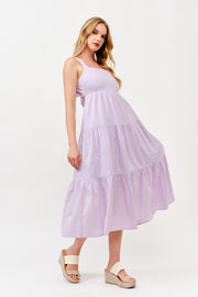 Cotton Poplin Tiered Midi  Dress |  ABSD7530