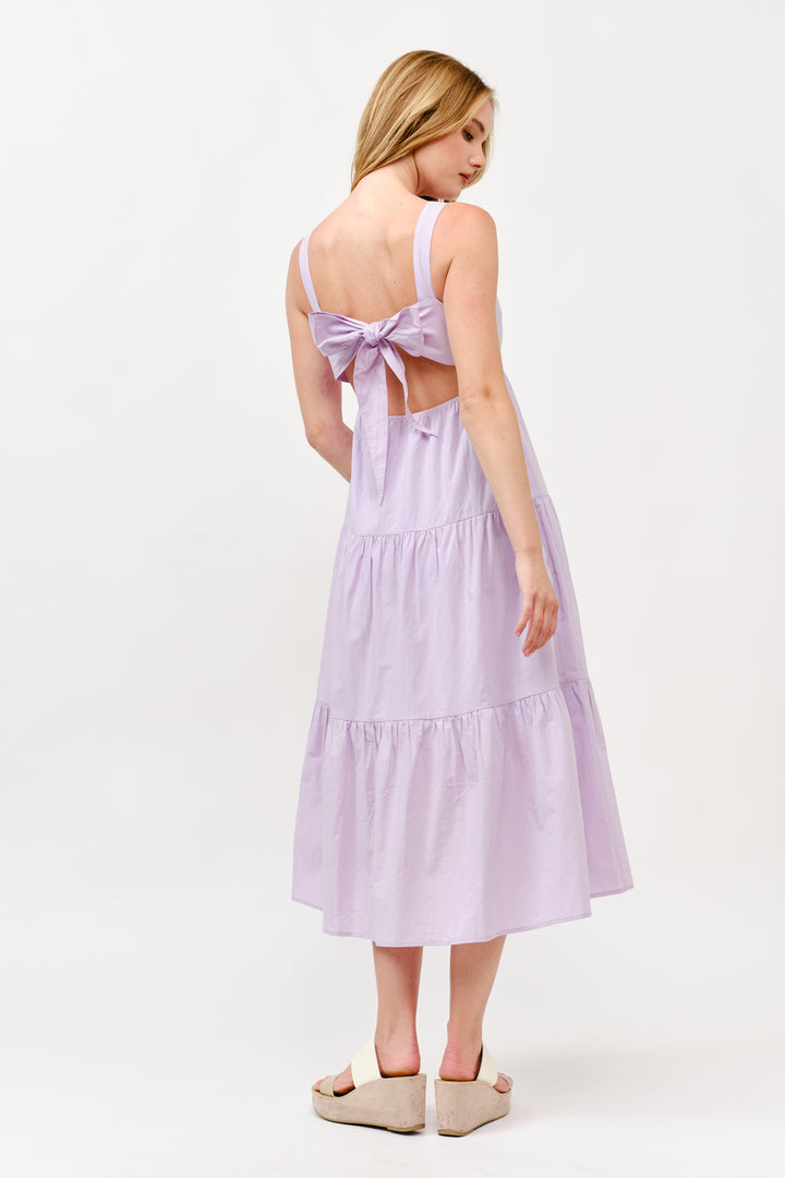 Cotton Poplin Tiered Midi  Dress |  ABSD7530
