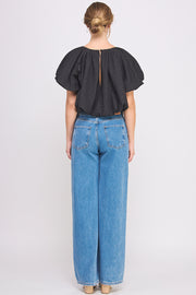 Bubble Crop Top l ABST7524 l PINK