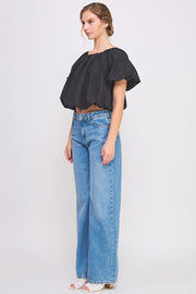 Bubble Crop Top l ABST7524 l PINK