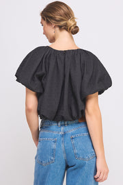 Bubble Crop Top l ABST7524 l PINK