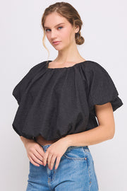 Bubble Crop Top l ABST7524 l PINK