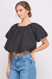 Bubble Crop Top l ABST7524 l PINK