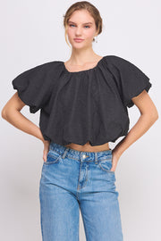 Bubble Crop Top l ABST7524 l PINK