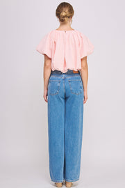 Bubble Crop Top l ABST7524 l PINK