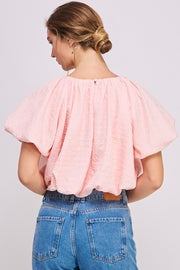 Bubble Crop Top l ABST7524 l PINK