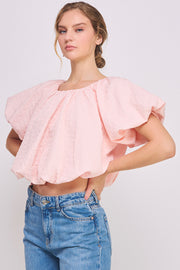 Bubble Crop Top l ABST7524 l PINK