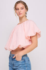 Bubble Crop Top l ABST7524 l PINK
