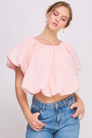 Bubble Crop Top l ABST7524 l PINK