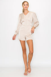 Button Detail Long Sleeve Romper / ABVJ0301