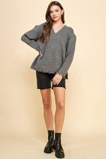 Load image into Gallery viewer, Oversize V-Neck Sweater / S#ABVS0315
