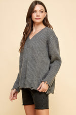 Load image into Gallery viewer, Oversize V-Neck Sweater / S#ABVS0315
